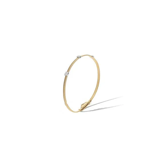 Bracelets JMS always Original Marco Bicego Masai Collection 18K Yellow Gold and Diamond Small Three Station Bracelet BG730 B1 YW M5