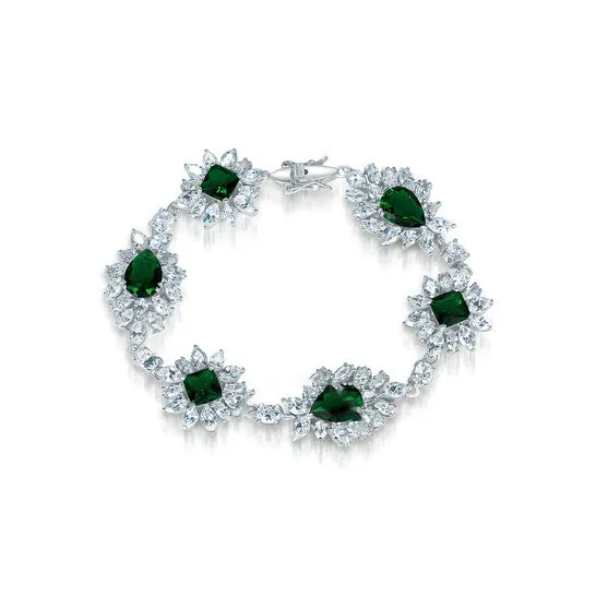 Bracelets JMS always Original Megan Walford Sterling Silver Cubic Zirconia Bracelet With Flower Motif