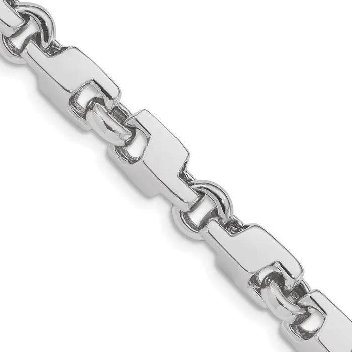 Bracelets MDS Solid 14K White Gold 9 inch 66mm Hand Polished Fancy Link with Fancy Lobster Clasp Bracelet