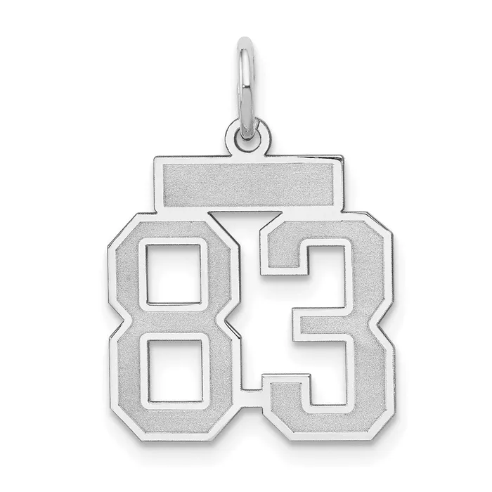 Charm Necklaces 14k White Goldw Small Satin Number 83 Charm Goldia