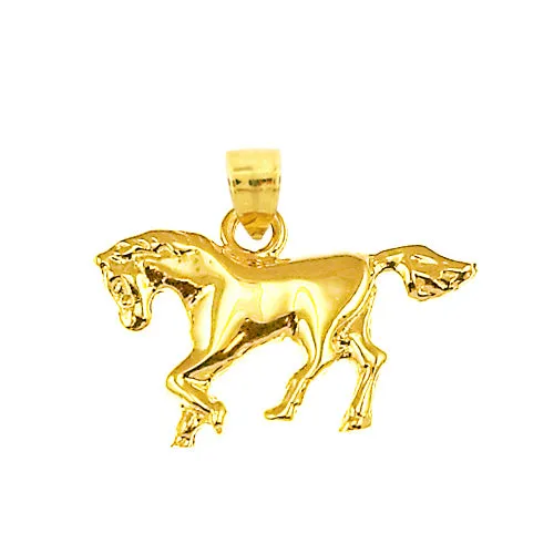 Charm Necklaces Goldia 14K Gold 20MM Horse Dancing Charm