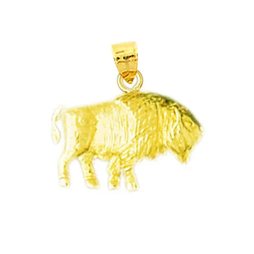 Charm Necklaces Goldia 14K Gold Bison Charm