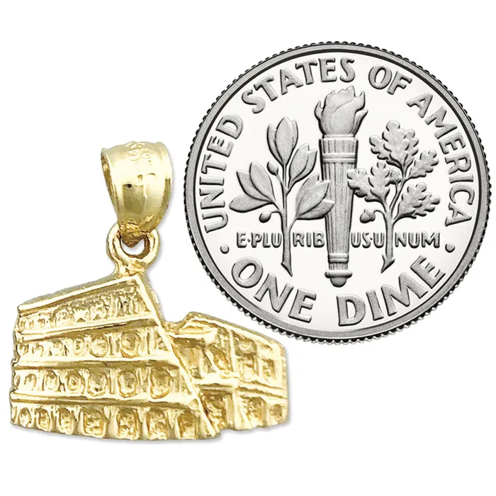 Charm Necklaces Goldia 14K Gold Roman Coliseum Italy Charm