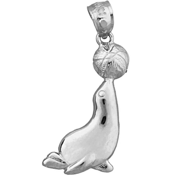 Charm Necklaces Goldia 14K Gold Sea Lion with Ball Charm