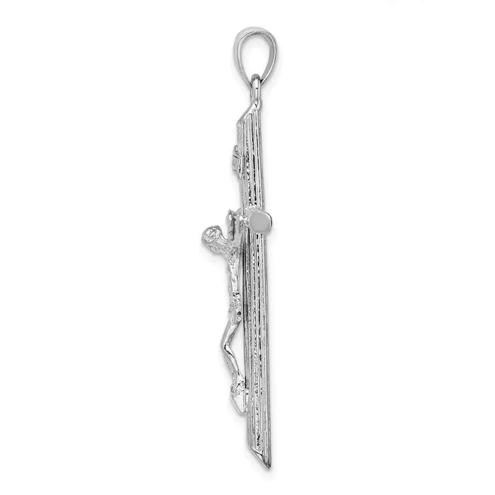 Charm Necklaces Goldia 14k White Gold Textured Crucifix Charm