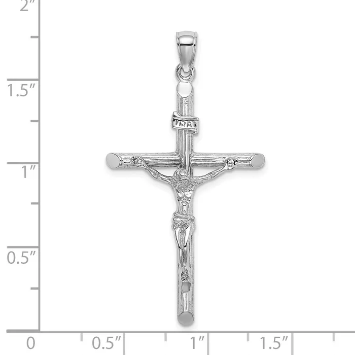Charm Necklaces Goldia 14k White Gold Textured Crucifix Charm