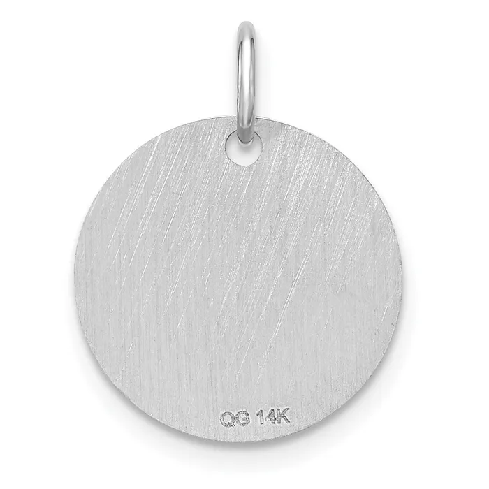 Charm Necklaces Goldia 14k White Goldw Polished Black Enamel Letter L Initial Disk Charm