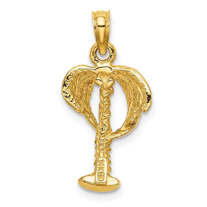 Charm Necklaces Goldia 14k Yellow Gold 2D Palm Tree w Coconuts Charm