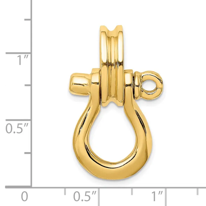Charm Necklaces Goldia 14k Yellow Gold 3D Large Shackle W Pulley Bail Charm
