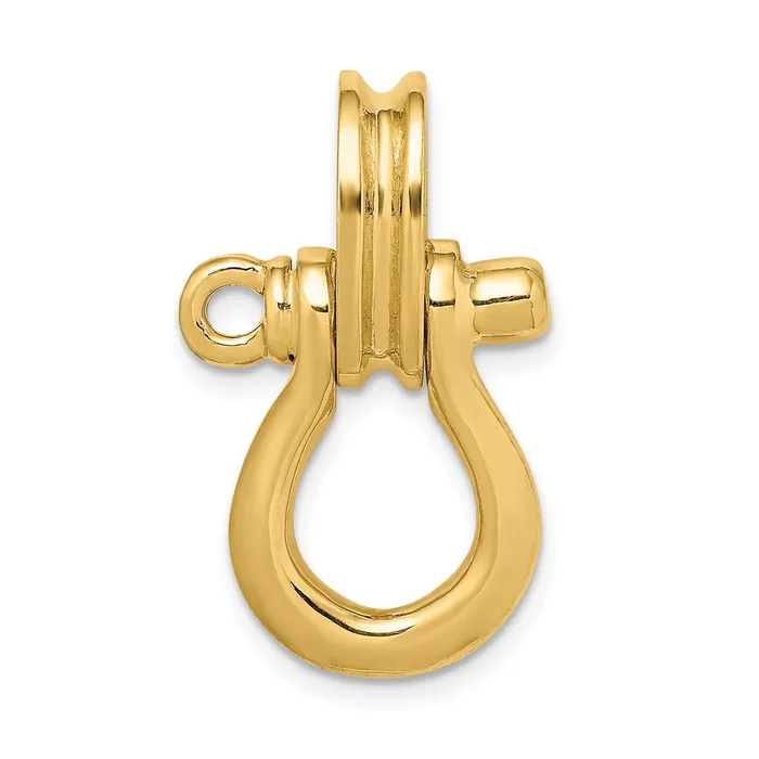Charm Necklaces Goldia 14k Yellow Gold 3D Large Shackle W Pulley Bail Charm