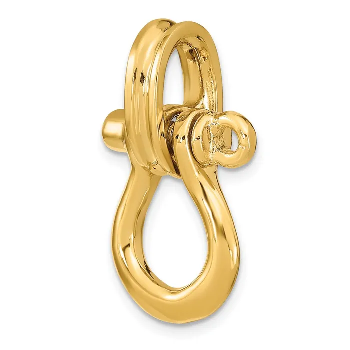 Charm Necklaces Goldia 14k Yellow Gold 3D Large Shackle W Pulley Bail Charm