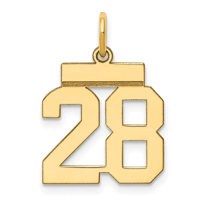 Charm Necklaces Goldia 14k Yellow Gold Small Polished Number 28 Charm