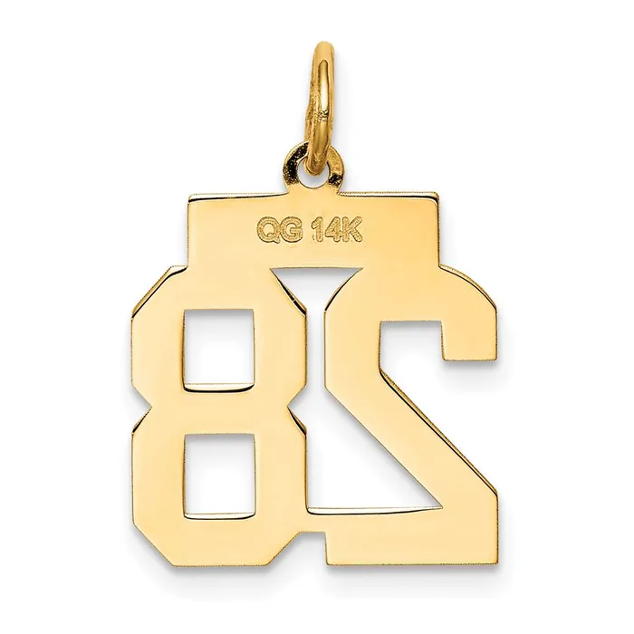 Charm Necklaces Goldia 14k Yellow Gold Small Polished Number 28 Charm