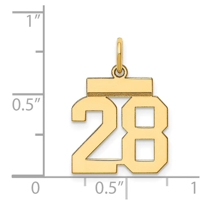 Charm Necklaces Goldia 14k Yellow Gold Small Polished Number 28 Charm