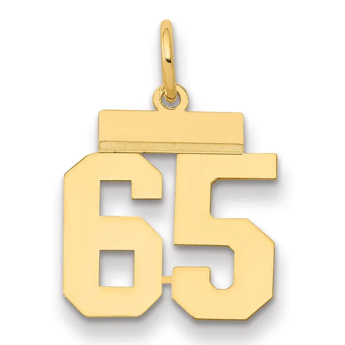 Charm Necklaces Goldia 14k Yellow Gold Small Polished Number 65 Charm