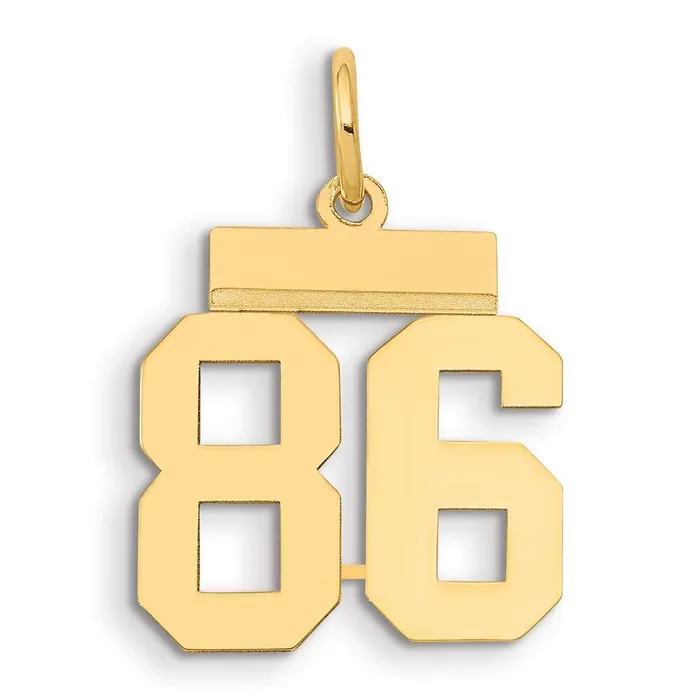 Charm Necklaces Goldia 14k Yellow Gold Small Polished Number 86 Charm