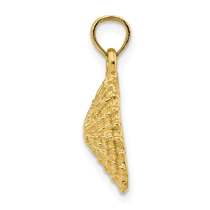 Charm Necklaces Goldia 14k Yellow Gold Textured Limpet Shell Charm