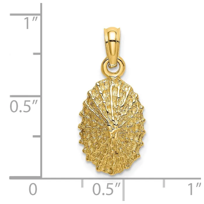 Charm Necklaces Goldia 14k Yellow Gold Textured Limpet Shell Charm