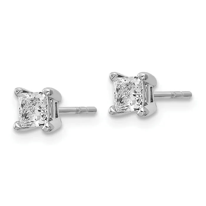 Earrings 14k White Gold 23 ctw Lab Grown Diamond VSSI G Princess 4 Prong Heavy Wt Stud Earrings Goldia
