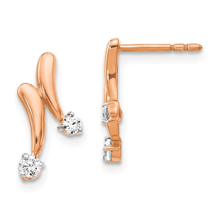 Earrings Goldia 14k Rose Gold Real Diamond Earrings