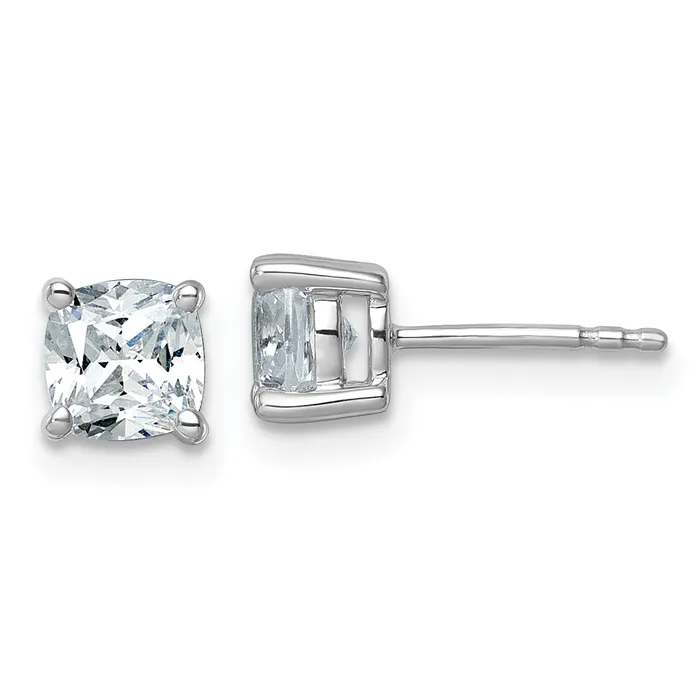 Earrings Goldia 14k White Gold 1 12 ctw Certified Lab Grown Diamond VSSI G Cushion 4 Prong Heavy Wt Stud Earrings