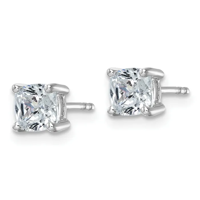 Earrings Goldia 14k White Gold 1 12 ctw Certified Lab Grown Diamond VSSI G Cushion 4 Prong Heavy Wt Stud Earrings