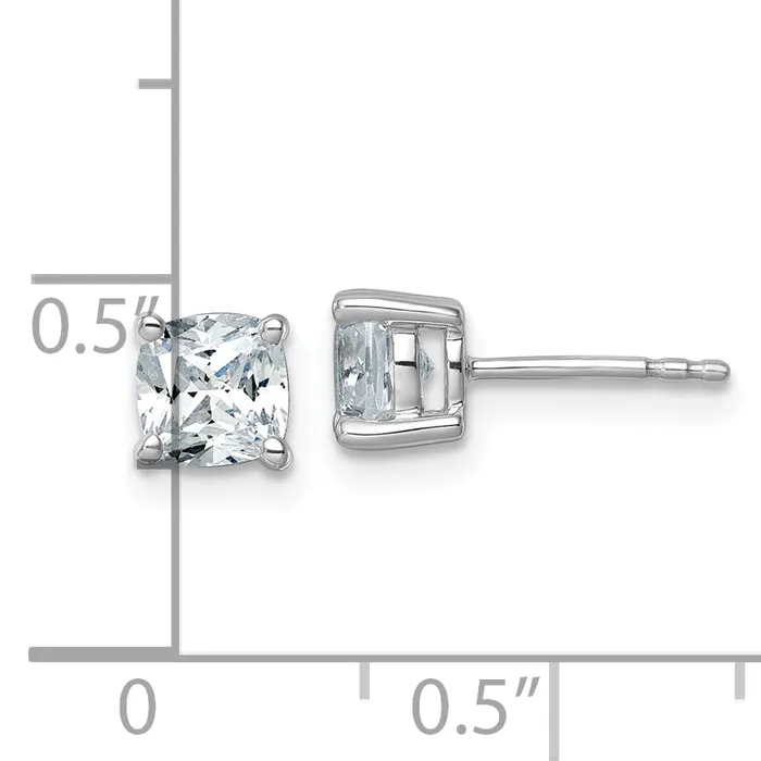 Earrings Goldia 14k White Gold 1 12 ctw Certified Lab Grown Diamond VSSI G Cushion 4 Prong Heavy Wt Stud Earrings