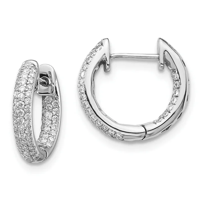 Earrings Goldia 14k White Gold 38 Ct Lab Grown Diamond VSSI G Hinged Hoop Earrings