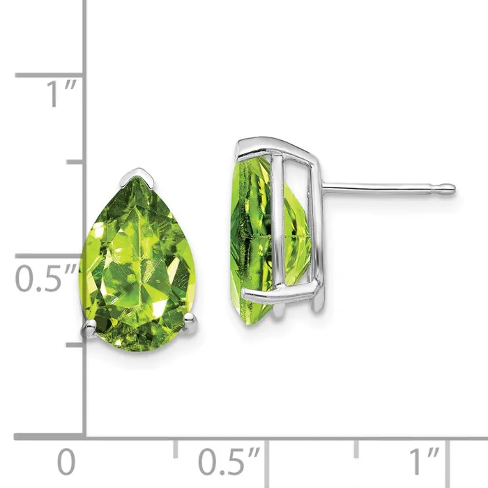 Earrings Goldia 14k White Gold Peridot Pear Stud Earrings