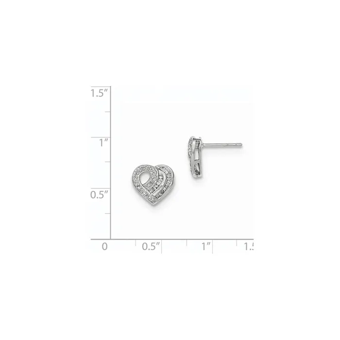 Earrings Goldia 14k White Gold Real Diamond Heart Post Earring