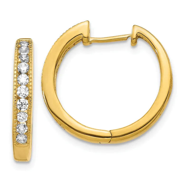Earrings Goldia 14k Yellow Gold 12 Ct Lab Grown Diamond VSSI G Hinged Hoop Earrings