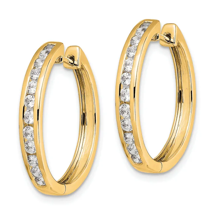 Earrings Goldia 14k Yellow Gold 12 Ct Lab Grown Diamond VSSI G Hinged Hoop Earrings