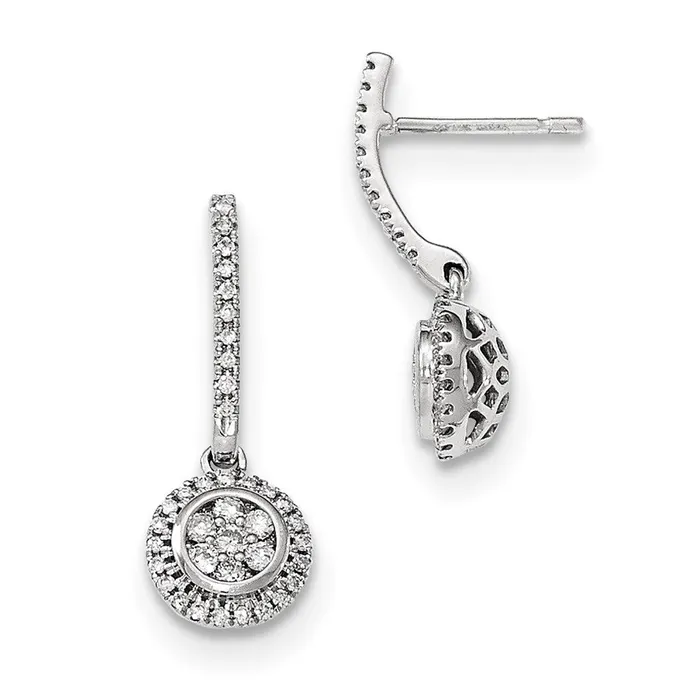 Earrings Goldia 14k Yellow Gold Mystere White Gold Real Diamond Post Dangle Earrings