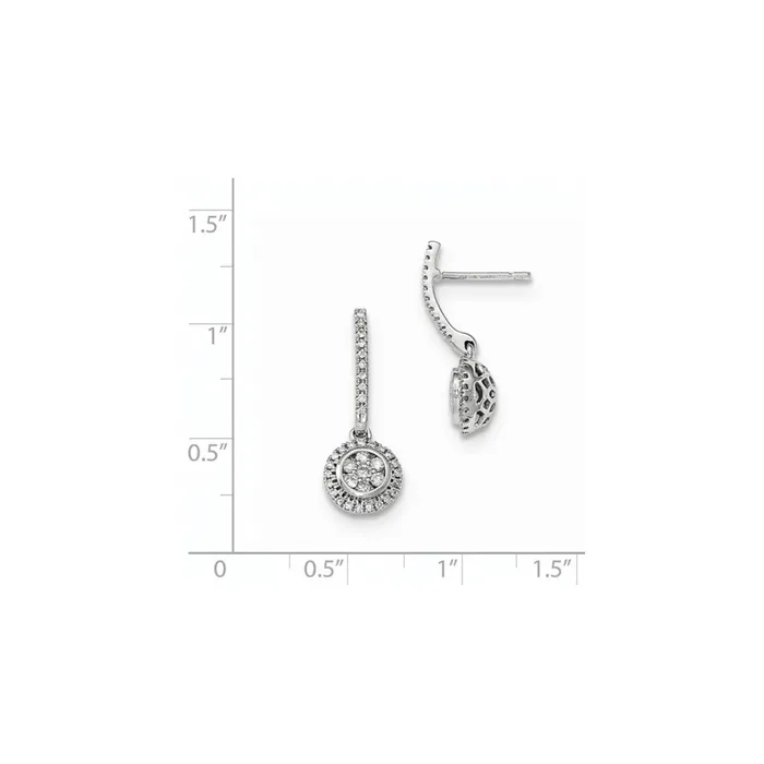 Earrings Goldia 14k Yellow Gold Mystere White Gold Real Diamond Post Dangle Earrings