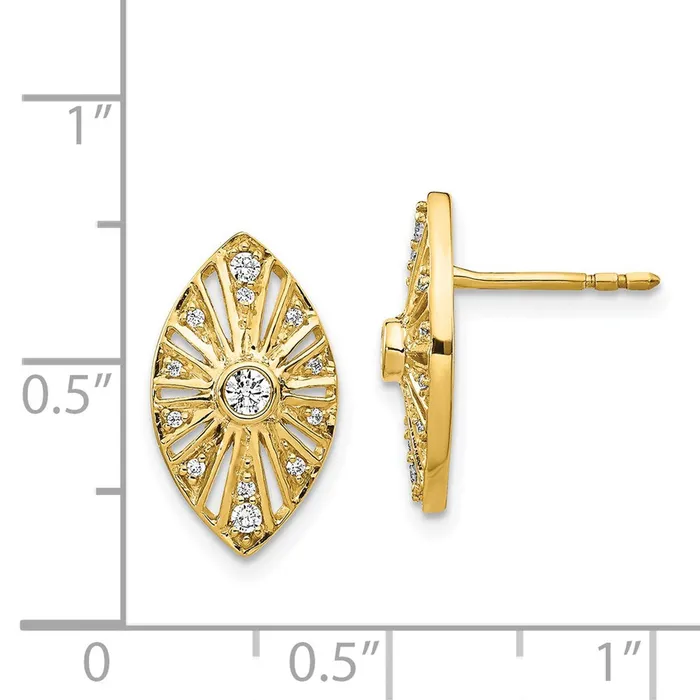 Earrings Goldia 14k Yellow Gold Real Diamond Vintage Earrings