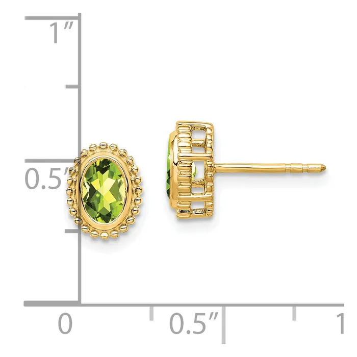 Earrings Goldia Solid 14k Yellow Gold Oval Simulated Peridot Post Earrings Earrings Goldia Solid 14k Yellow Gold Oval Simulated Peridot Post Earrings