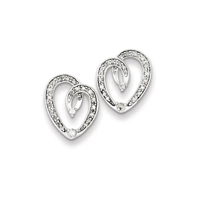 Earrings Goldia Sterling Silver Diamond Heart Post Earrings