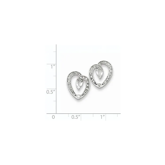 Earrings Goldia Sterling Silver Diamond Heart Post Earrings