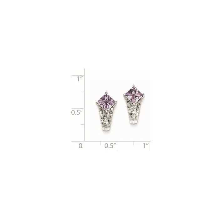 Earrings Goldia Sterling Silver Diamond u0026 Pink Quartz Post Earrings