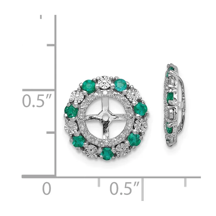 Earrings Goldia Sterling Silver Rhodium Created Emerald Earring Jacket