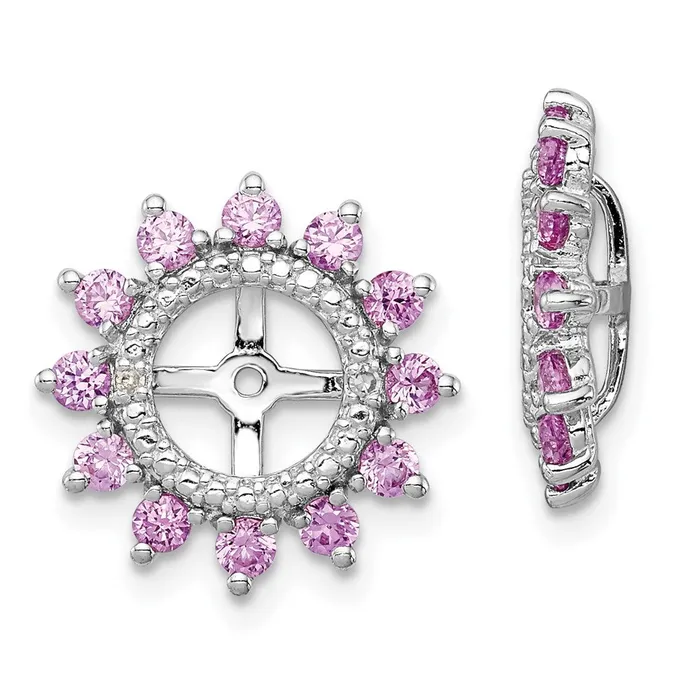 Earrings Goldia Sterling Silver Rhodium Diamond u0026 Created Pink Sapphire Earring Jacket