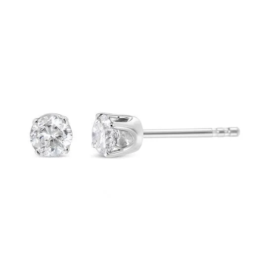 Earrings JMS always Original AGS Certified 14K White Gold 10 Cttw 4Prong Set Brilliant RoundCut Solitaire Diamond Push Back Stud Earrings GH Color SI2I1 Clarity