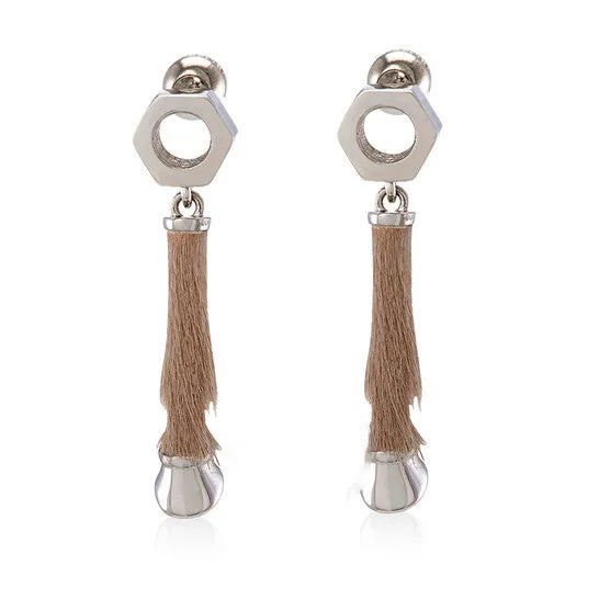 Earrings JMS always Original Burberry Calf Hair And Palladiumplated Hoof Drop Earrings