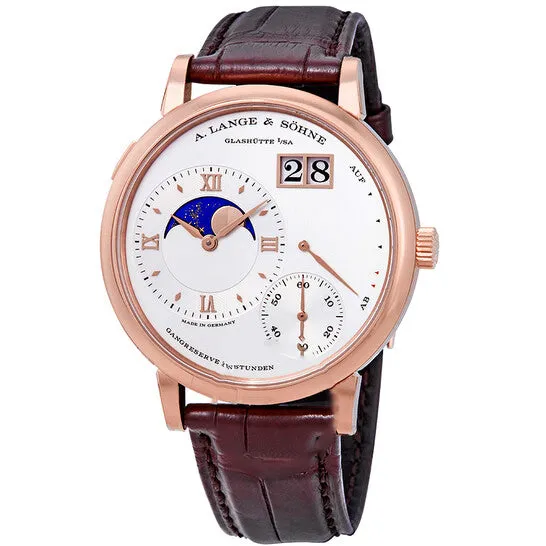 Earrings Original A Lange Sohne Grand Lange 1 Moonphase 18kt Rose Gold Silver Dial Mens Watch 139032 JMS always