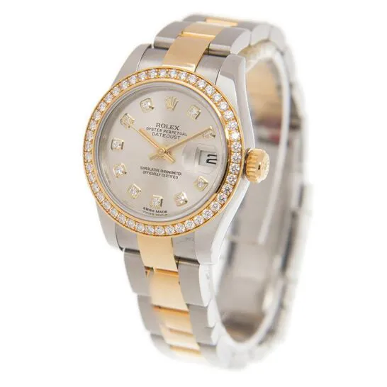 Earrings Original Rolex Lady Datejust Silver Diamond Dial Steel and 18K Yellow Gold Automatic Watch 179383SDO JMS always
