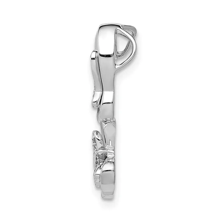 Earrings Solid 14k White Gold 16ct Simulated CZ Butterfly Chain Slide Goldia