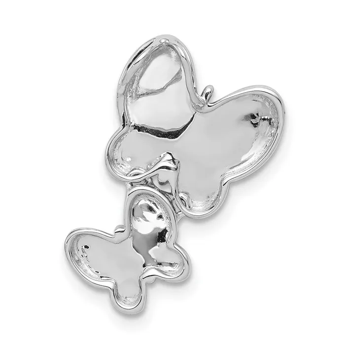 Earrings Solid 14k White Gold 16ct Simulated CZ Butterfly Chain Slide Goldia