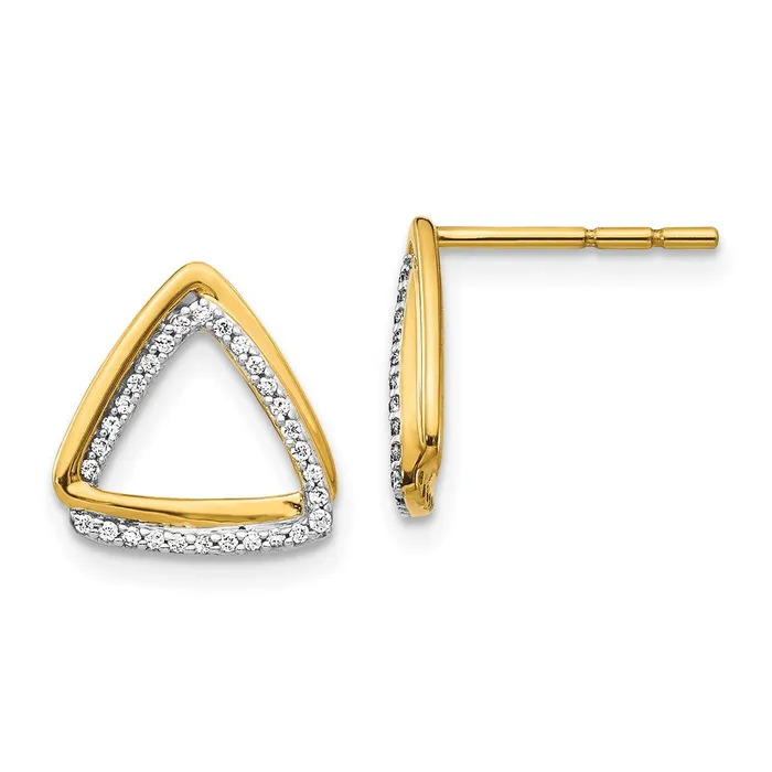 Earrings Solid 14k Yellow Gold Simulated CZ Earrings Goldia