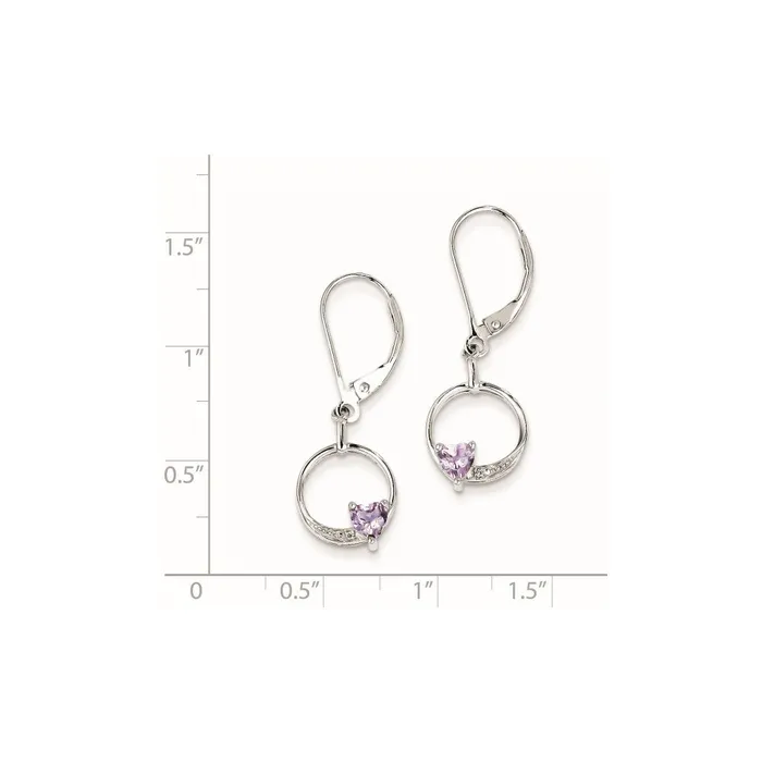 Earrings Sterling Silver Pink Quartz Diamond Earrings Goldia
