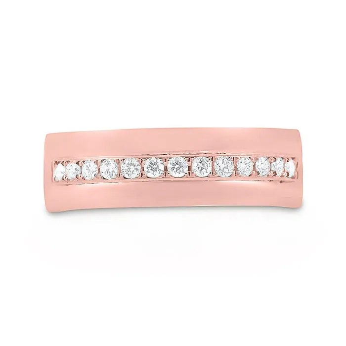 gndatlanta 14k Rose Gold Round Diamond Wedding Single Row Band Ring 13 Cttw Rings